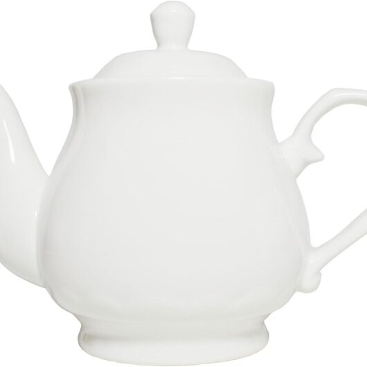 14oz White Porcelain Teapot Small Size