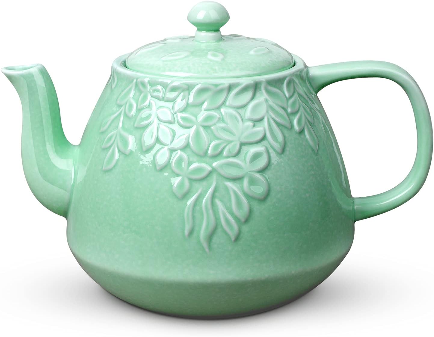 37oz Light Green Porcelain Teapot Leaf