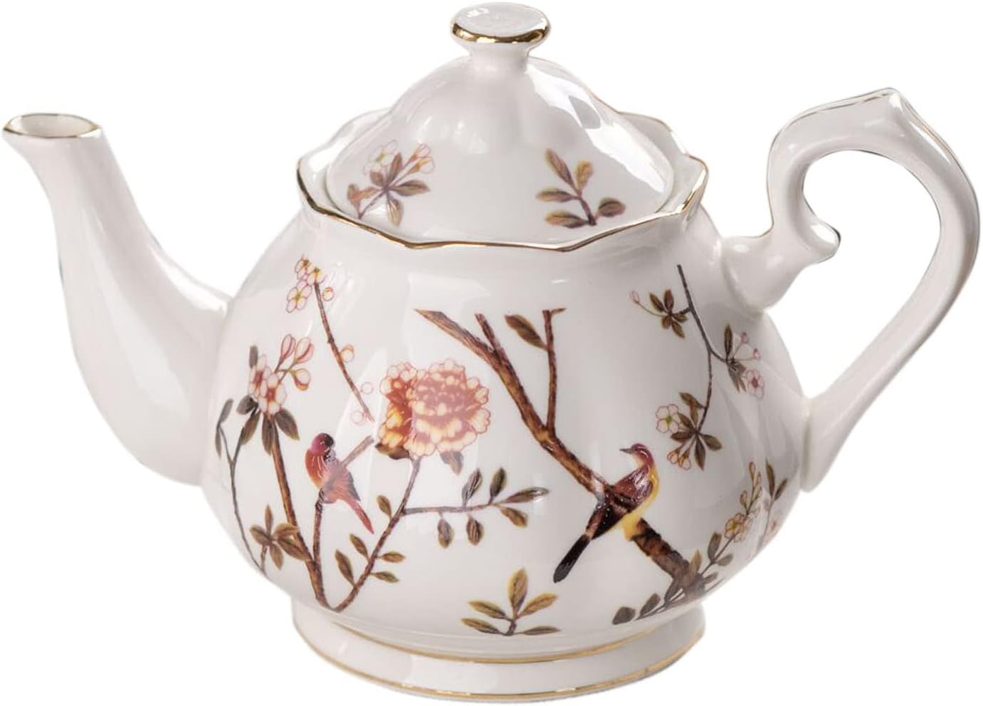Birds and Trees Porcelain Teapot for Tea
