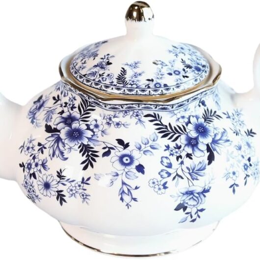 22oz Vintage Porcelain Teapot Gold Floral