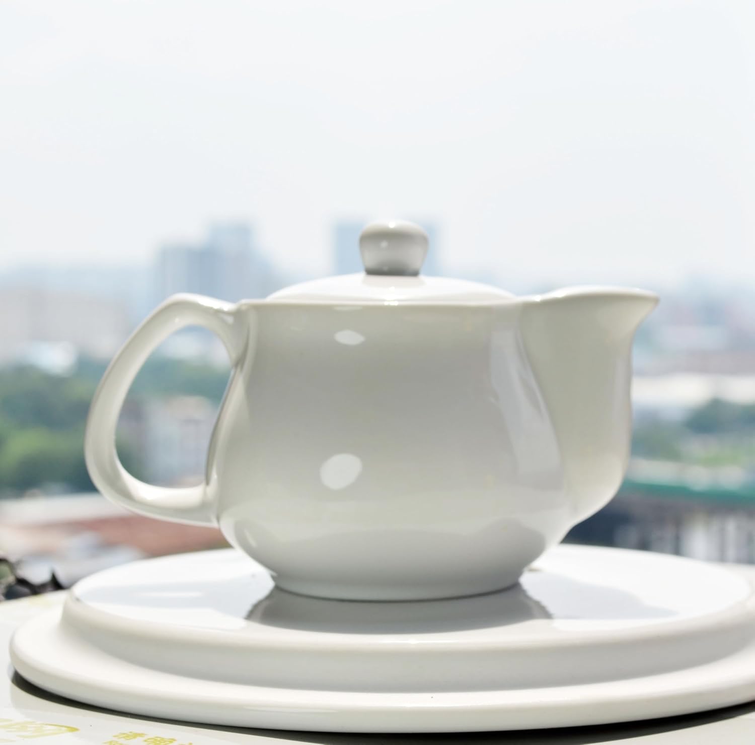 9oz White Porcelain Teapot Small Infuser