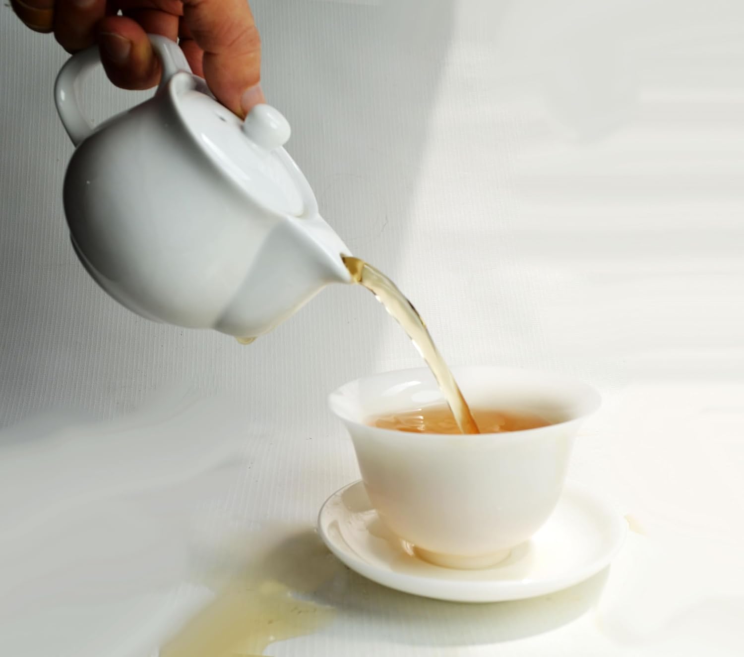 9oz White Porcelain Teapot Small Infuser - Image 2