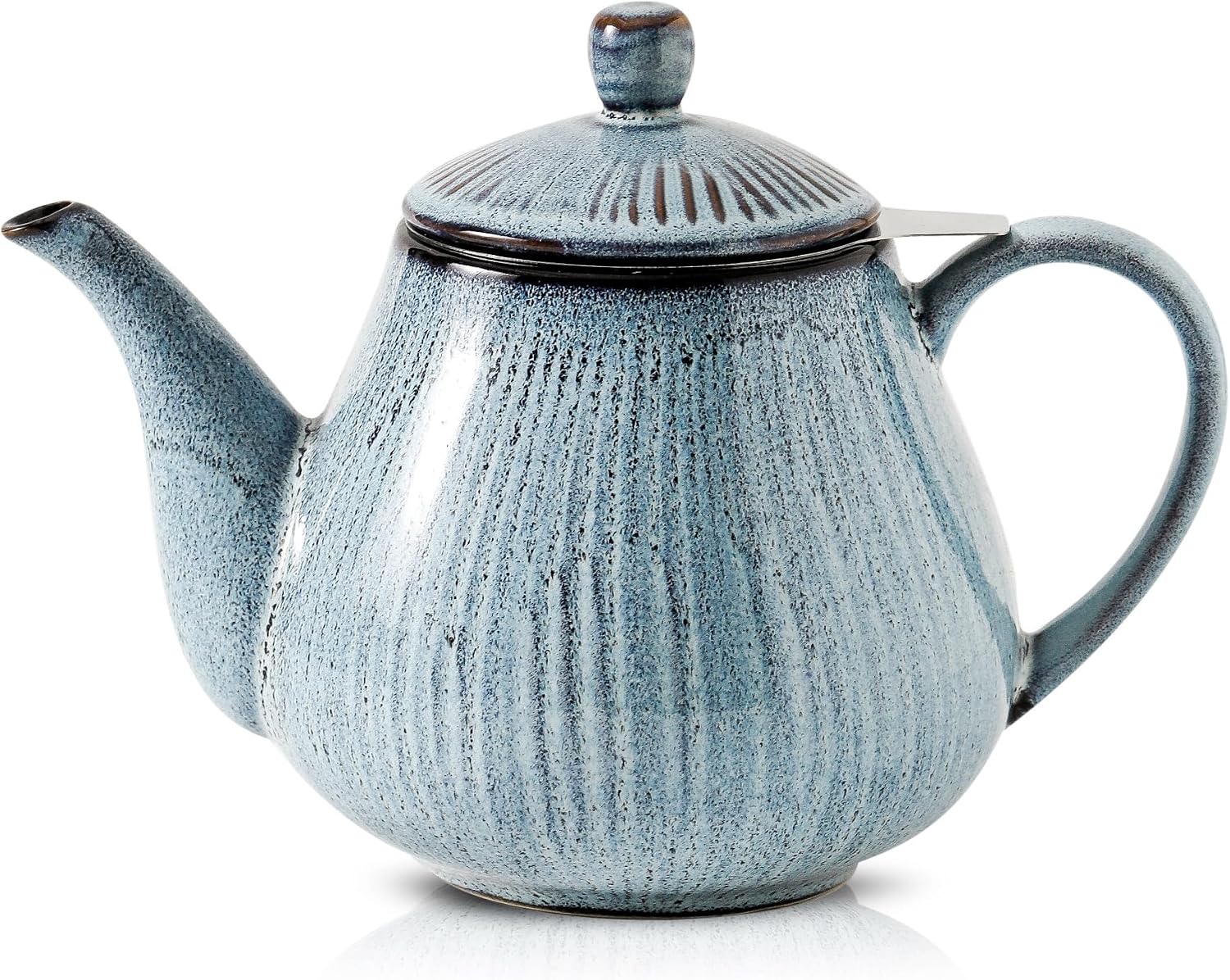 40oz Wabi-Sabi Striped Porcelain Teapot Infuser